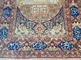 KIRMAN LAVAR 1 H 19 CH MINT CONDITION VERY INTERESTING RUG WHIT GRAET COLORS142-214 CM                  