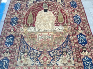 KIRMAN LAVAR 1 H 19 CH MINT CONDITION VERY INTERESTING RUG WHIT GRAET COLORS142-214 CM                  