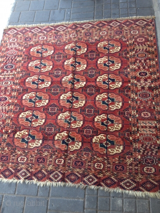 antique tekke SQUARE 135-135 cm mid 19ch                          