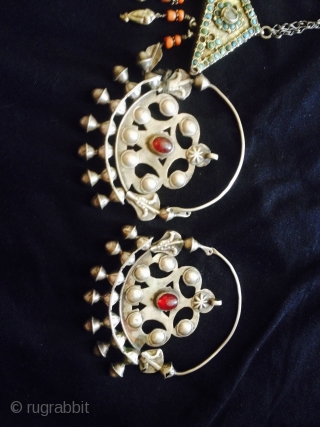 Uzbek silver gold and coral late 19                          