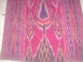 persian ikat antiqe late 19 ch .super colors and condition.pro. kashan rigion. silk on silknice beck.ship free .yaron               