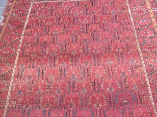 antiqe bashir rug fragment 170=180  1860,circa in good condition,very nice colors nice wool                   