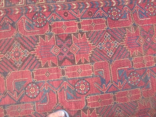 antiqe bashir circa1850 225-415 cm  amazing   colors ,partly worn aera main rug  for 2 days only 650$ plas ship pirst win . yaron      