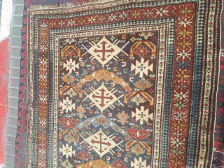 An antique Bigov rug. Late 19th century. Beautiful color and condition. Ship free.                    