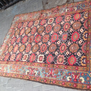 Antique cord rug circa 1870 veramin pattern 130/170cm  ship free                      