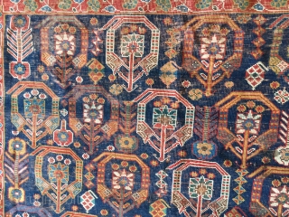 4-6x7-6 very fine antique  Afshar, Kurk wool signed and dated 
Some wear                    