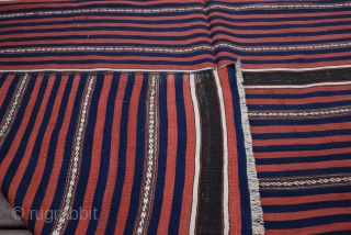 Bergama kilim from Izmir. 1900's wool on wool very nice condition  and very fine kilim.Size 222x169                