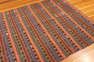 Afgan kilim . 6'2x5'4 feet . 120 years old . Pure wool .                    