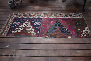 Central Anatolian Kilim Fragment.Circa 1850 Size 234x087 cm.                         