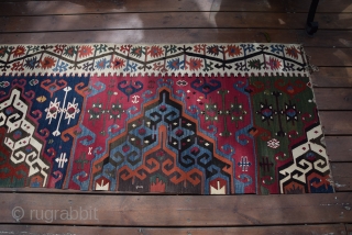 Central Anatolian Kilim Fragment.Circa 1850 Size 234x087 cm.                         