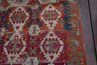 Anatolian Kilim Beginning  19. century.Size 3.50x1.80 cm                         