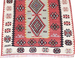 Antique Adana kilim,
wool on wool , 390 x073 cm. Over 80 years old.                    