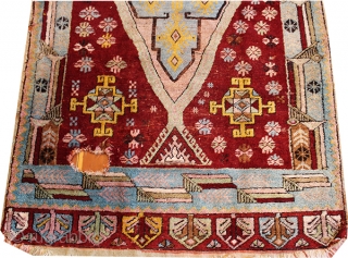 ANTIQUE MUCUR CARPET.PURE WOOL.OVER 130 YEARS OLD 
ALL NATURE COLOR.CENTRAL TURKEY 
373X100 CM (12'2''X3'3'')                   