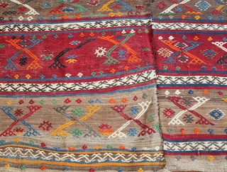 MALATYA KILIM . PURE WOOL , 260x120 CM .OVER 100 YEARS.NATUREL  AND SYNTHETIC DYES.                  