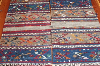 MALATYA KILIM . PURE WOOL , 260x120 CM .OVER 100 YEARS.NATUREL  AND SYNTHETIC DYES.                  