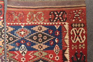 Fresh to the market, old and colorful South East Anatolian kilim (Approx. 363 cm. x 75 cm. + 353 cm. x 75 cm. / 12' x 2,5' + 11,6' x 2,5')
Very good  ...