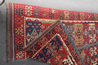 Fresh to the market, old and colorful South East Anatolian kilim (Approx. 363 cm. x 75 cm. + 353 cm. x 75 cm. / 12' x 2,5' + 11,6' x 2,5')
Very good  ...