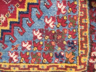 Fragment of an old, small, colorful Rabat rug (232cm. x 135cm.) 

Small animals, high & glossy pile, superb colors -no ugly orange, here it is apricot!-
Nothing to envy to anatolian rugs...

Moth damages  ...