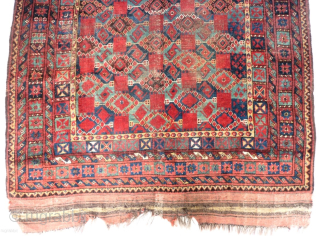 Rare and old Beshir rug, (10'1" x 5'1")(308 cm. x 156 cm.)
Typical old colors, priced according to condition only.
Shipping worldwide at cost.
Feel free to ask me directly on my email address: ygissinger@yahoo.fr 
