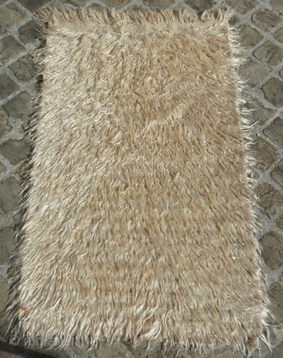 East anatolian ivory tülü rug(178cmX109cm/5ft10inX4ft3in).                            