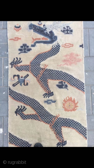 Chinese Baotou carpet, Pillar dragon veins, about Late Qing Dynasty, good age and condition, no any repair. Size 80*242cm(31*94”)              