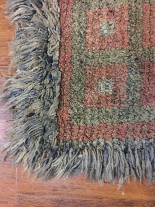 Tibetan Square  Wangden rug, checker board pattern. Good age and condition. Size 73*73cm (28*28”)                  