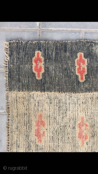 Tibetan rug, green background with lucky cloud veins. More than 120 years old. Good condition. Size 75*75cm(29*29”)

This is contemporary / fake. Please post only antique pieces. Thanks!      