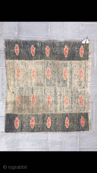 Tibetan rug, green background with lucky cloud veins. More than 120 years old. Good condition. Size 75*75cm(29*29”)

This is contemporary / fake. Please post only antique pieces. Thanks!      