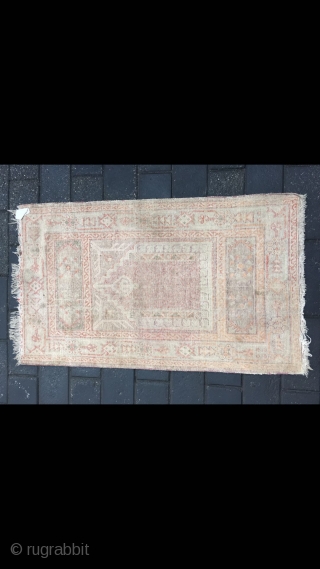 #2041 Chinese Baotou rug, it is a prayer rug by Moslem. Good age and quality. Size 121*75cm(47*29")                