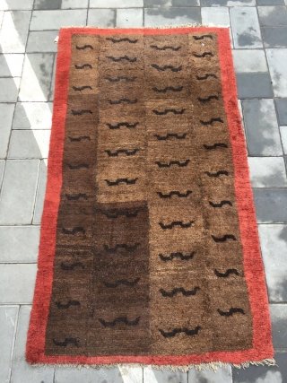 #2066 Tibet rug, brown background with tiger veins rug, red selvage. Good age and quality. Size 158*87cm(62*34")

rugrabbit note: this is a fake. Please only list authentic pieces or your account will be  ...