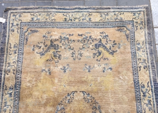 Chinese Ningxia rug, Eight lions, pattern, it was produced in early Qing Dynasty. Size 130*180cm(50*70”)                  