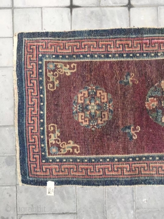 Tibet rug, very rare color, wool warp and weft, going age and condition. Size 150*78cm(58*30”)                  