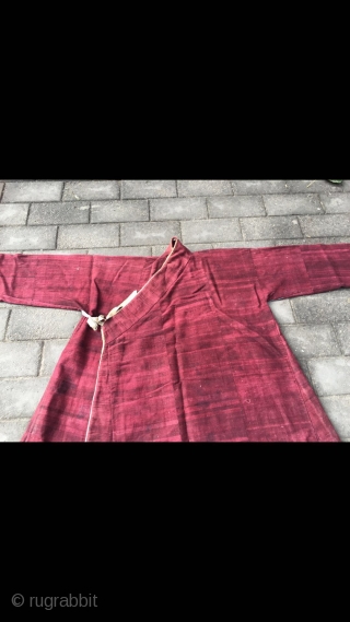 Tibetan lama robe, Natural plant dyeing, hand spinning wool cloth, good age.                     