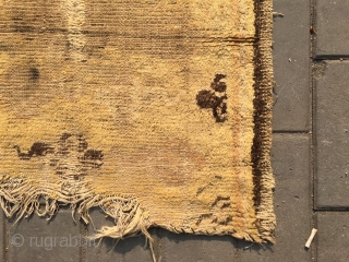 #1806 Ningxia rug, It was produced in early qing dynasty,flax warp and weft,lucky cloud veins, bronw selvage, size 160*84cm (62*33'')             