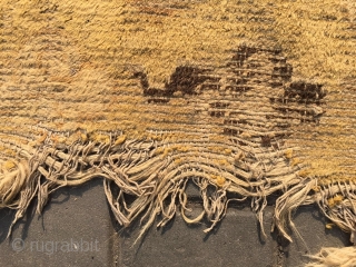 #1806 Ningxia rug, It was produced in early qing dynasty,flax warp and weft,lucky cloud veins, bronw selvage, size 160*84cm (62*33'')             