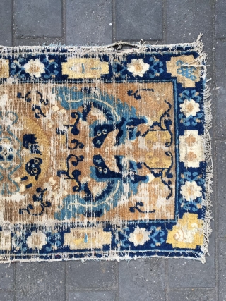 #1807 Ningxia rug , it was produced in about middle Wing Dynasty, dragon pattern with flower selvge. size 122*66cm(48*26'')              