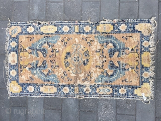 #1807 Ningxia rug , it was produced in about middle Wing Dynasty, dragon pattern with flower selvge. size 122*66cm(48*26'')              