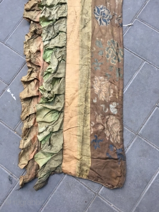 Tibetan draperies,it hanging on the top of the wall in Tibetan temple. handmade silk fabrics, colorful  buddhist lotus patterns, and also have shallow lotus flowers on the two narrow strips in  ...