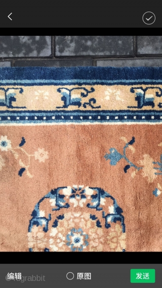 Ningxia rug, medallion flowers pattern. Good age and condition. Size 130*190cm(51*74”)                      