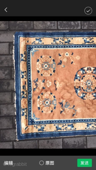 Ningxia rug, medallion flowers pattern. Good age and condition. Size 130*190cm(51*74”)                      