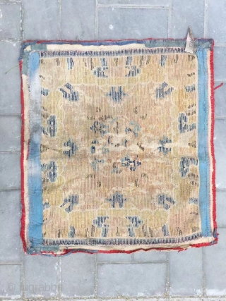 Ningxia rug, Fragment, I t was produced in the early Qing Dynasty, Size 73*78cm(28*30”)                   