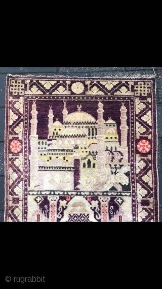 Xinjiang rug, For xinjiang Muslims to worship. Good age. Size 75*120cm（29*47”）                      