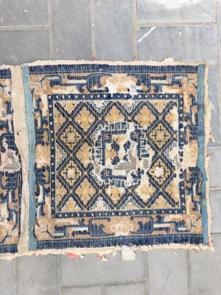 Ningxia rug, Fragment, it was produced in the early Qing Dynasty, Size 130*65cm(50*25”)                    