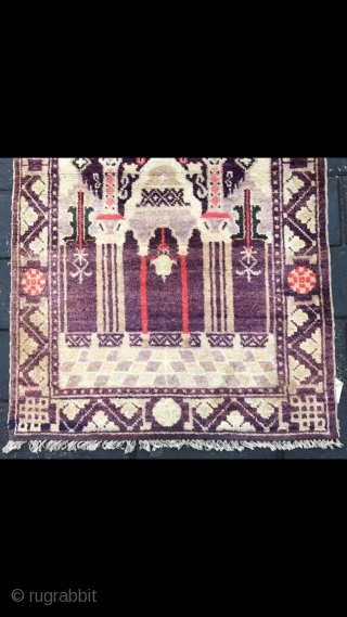 Xinjiang rug, For xinjiang Muslims to worship. Good age. Size 75*120cm（29*47”）                      