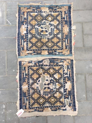 Ningxia rug, Fragment, it was produced in the early Qing Dynasty, Size 130*65cm(50*25”)                    