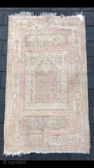 Uighur Xinjiang rug, For xinjiang Muslims to worship. Good age. Size 78*130cm(30*50”)                     