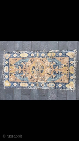 Ningxia rug, Fragment， it was produced in early Qing Dynasty, size 121*65cm(47*25”)                     