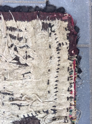 #2015 Tibet rug. Tibet lama cushion, the back is Wangden knitting, and the front is won web with old wool cloth. Very rare. Good age and quality. Size 50*50cm(20*20")    