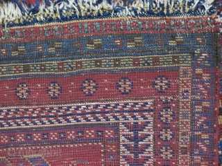 Beautiful Antique Qhashqhai Gabbeh Wool and Wool Age:about 130 years Natural Color 210 x 180 Good Condition Price Ask about this .           