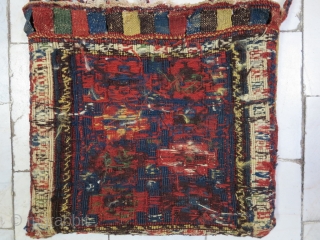 A Saveh Shahsavan TOubreh Sumac Wool on Wool Age about 100 years Natural Color .Size : 35 x 38              